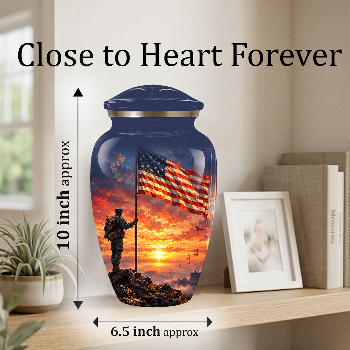 American Flag Cremation Urn for Dad – Patriotic Memorial Urn for Father, Veteran & Adult Male Ashes