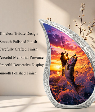 Gone Fishing Cremation Urn for Ashes, Fisherman Funeral Urn for Men