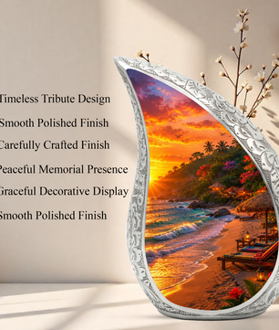 Beach Sunset Adult Urn for Mom, Cremation Keepsake Urn