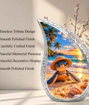 Turtle Cremation Urn for Ashes, Sea Turtle Memorial Urn, Beach Adult Urn