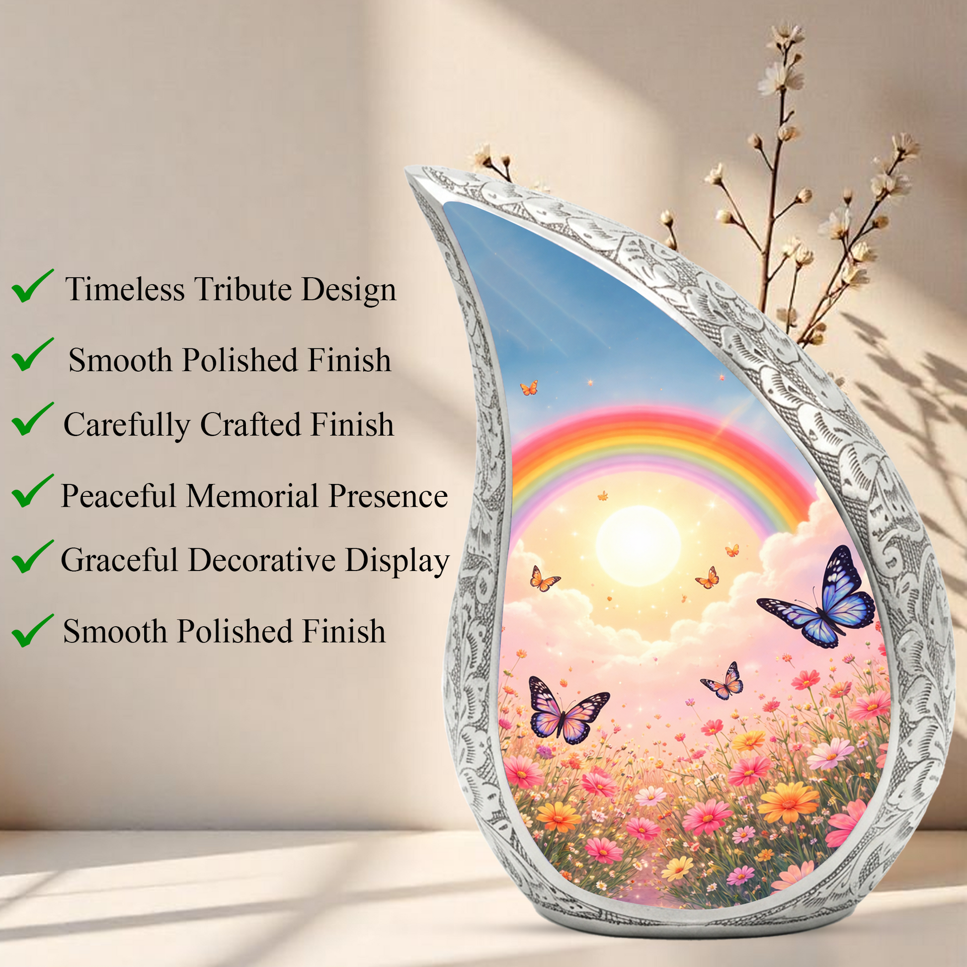 Rainbow Butterfly Urn for Human Ashes | Butterfly Urn | Urn for Mom | Memorial Urn
