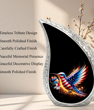 Patriotic Hummingbird Urn for Mom | Adult Cremation Urn for Ashes