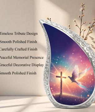 Christian Memorial Urn | Religious Urn for Ashes | Sunset Cross Urn
