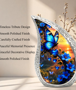 Blue Butterfly Urn for Ashes | Butterfly Urns for Human Ashes, Butterfly Urn for Cremains,