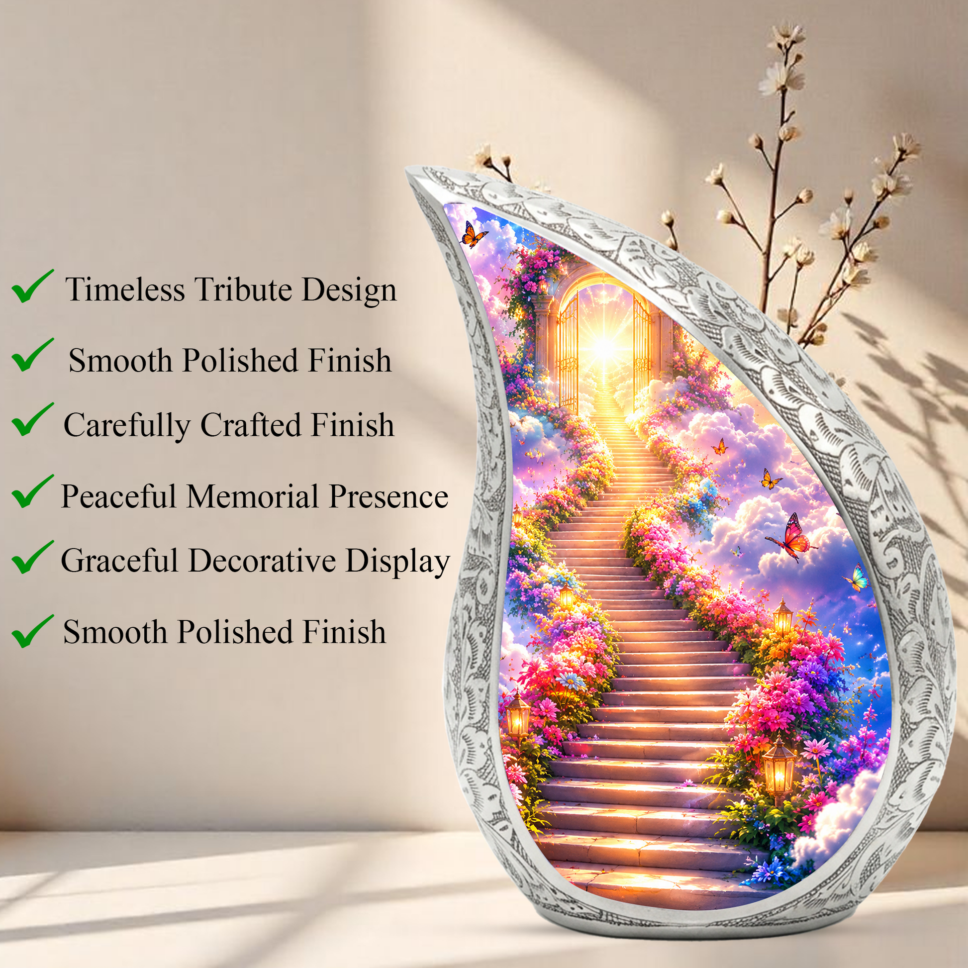 Heaven Gate Adult Urn for Ashes – Personalized Adult Cremation Urn | Memorial Urn & Funeral Urn for Adult Ashes