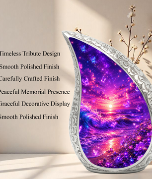 Neon Ocean Butterfly Beach Cremation Urn for Adult Ashes – Beautiful Beach-Themed Urn for Human Ashes