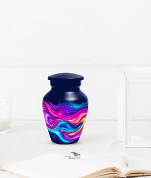 Abstract Wave Urn for Dad – Custom Keepsake Cremation Urn for Ashes