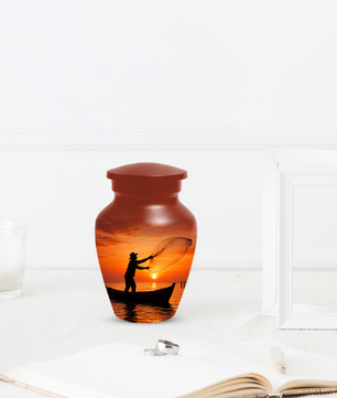 Fishing Urn for Ashes, Gone Fishing Memorial Urn