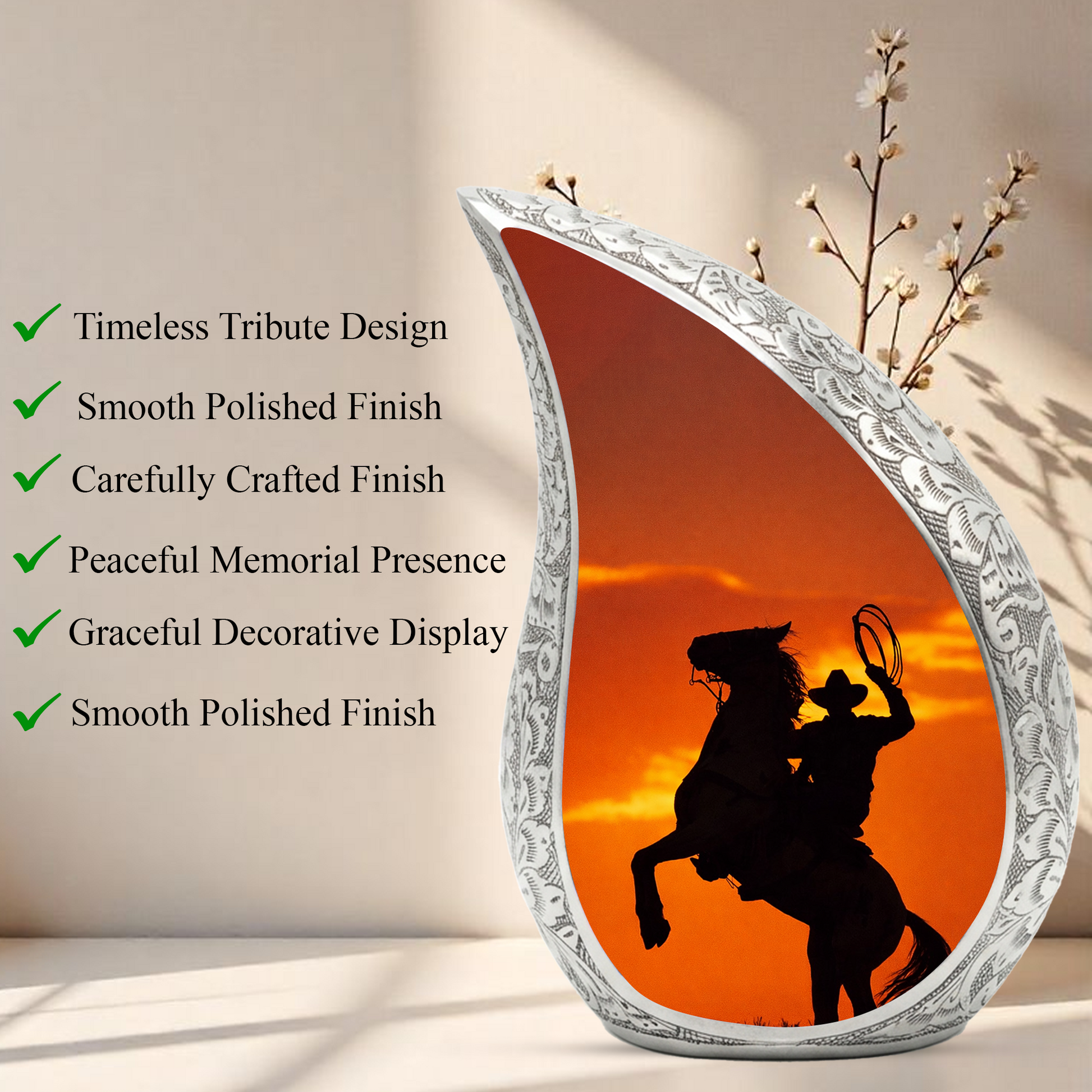 Cowboy Urn for Dad, Personalized Western Memorial