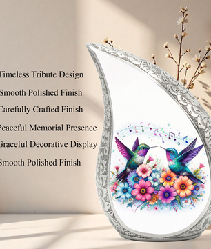 Beautiful Hummingbird with flowers Cremation Urn for Adult Ashes