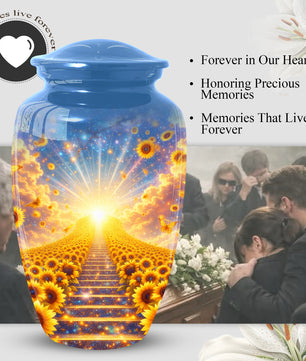 Sunflower Urn for Mom, Adult Female Large Urn for Ashes
