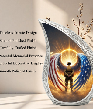 Patriotic Military Angel Urn for Dad – Personalized Urns for Dad