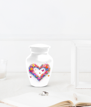 Butterfly Heart Urn for Ashes, Custom Floral Cremation Urn for Mom