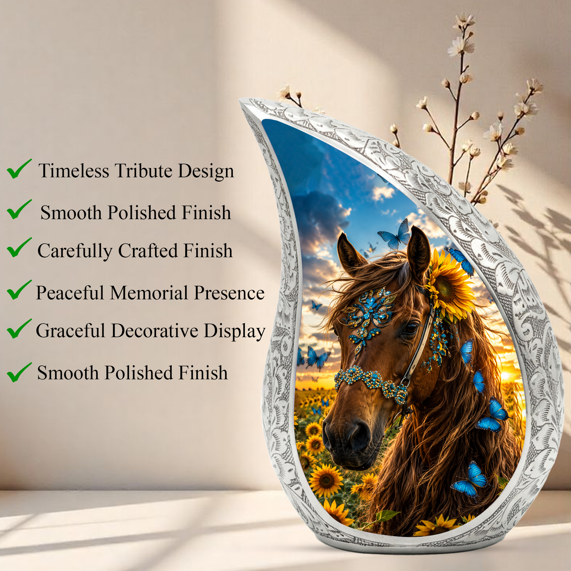Horse Urn for Human Ashes – Adult Cremation Urn for Horse Lovers