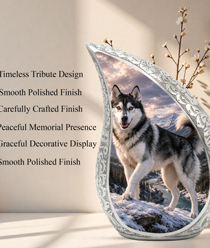 Large Husky Dog Cremation Urn - Siberian Memorial Keepsake Urns For Pet Ashes