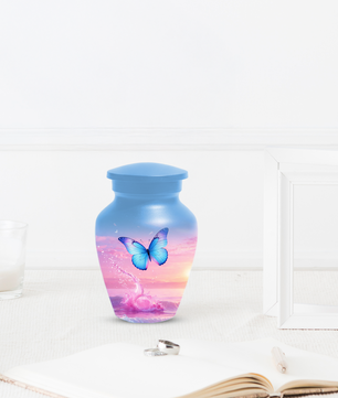 Butterfly Cremation Urn for Ashes | Blue Butterfly Memorial Urn for Mom