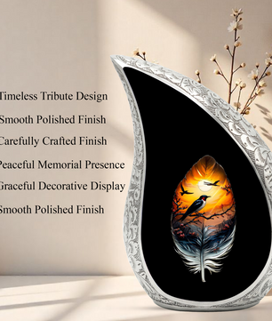 Feather Memorial Urn for Mom – Personalized Cremation Urn for Human Ashes | Beautiful Urns for Women