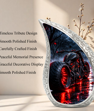 Motorcycle Cremation Urn for Ashes, Biker Memorial Urn, Motorcycle Adult Urn, Personalized Biker Cremation Urn