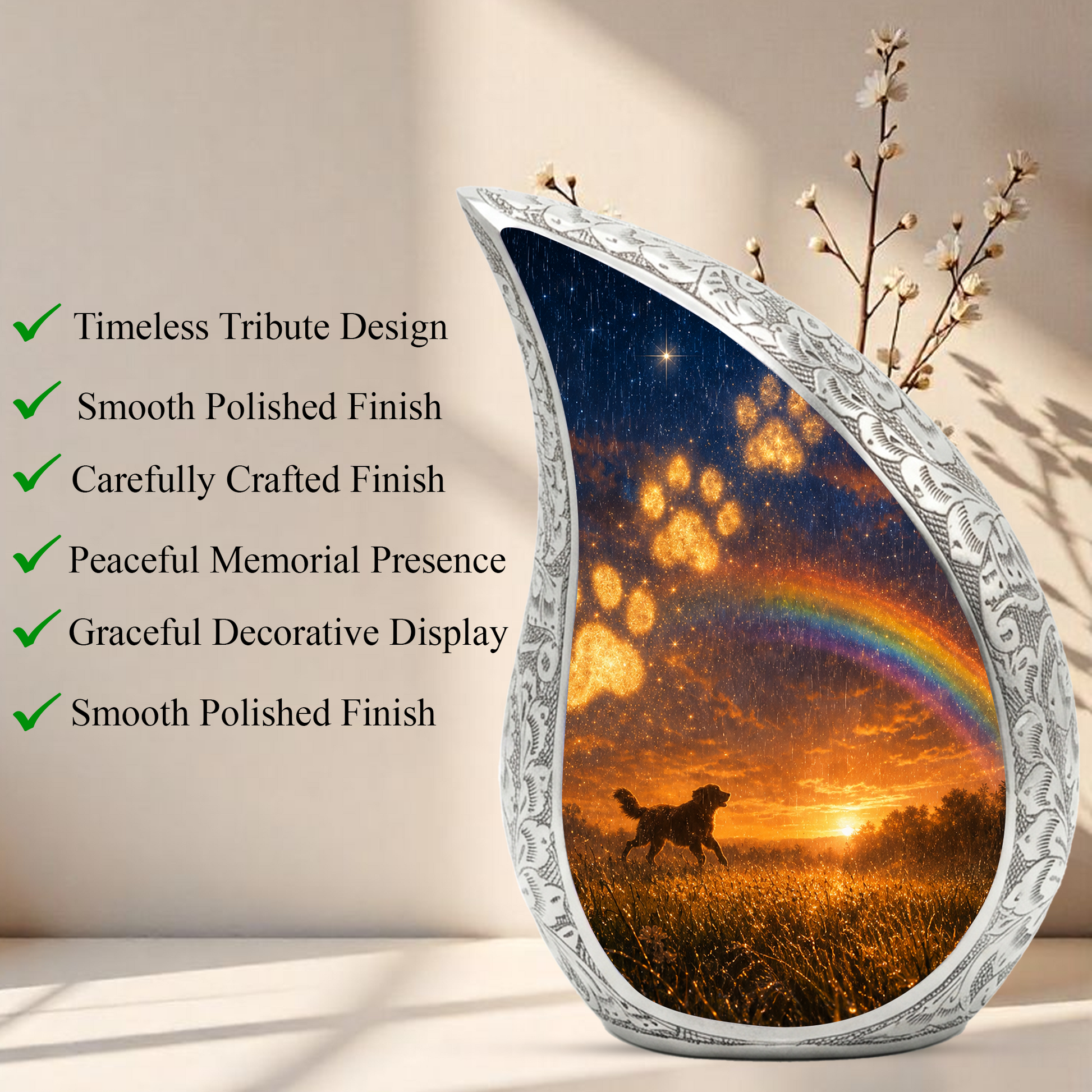 Dog Urn for Human Ashes | Personalized Dog Urn & Unique Pet Memorial | Adult Cremation Urn for Dog Lovers