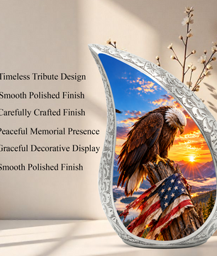 American Eagle Cremation Urn for Adult Ashes – Patriotic Bald Eagle Memorial Urn