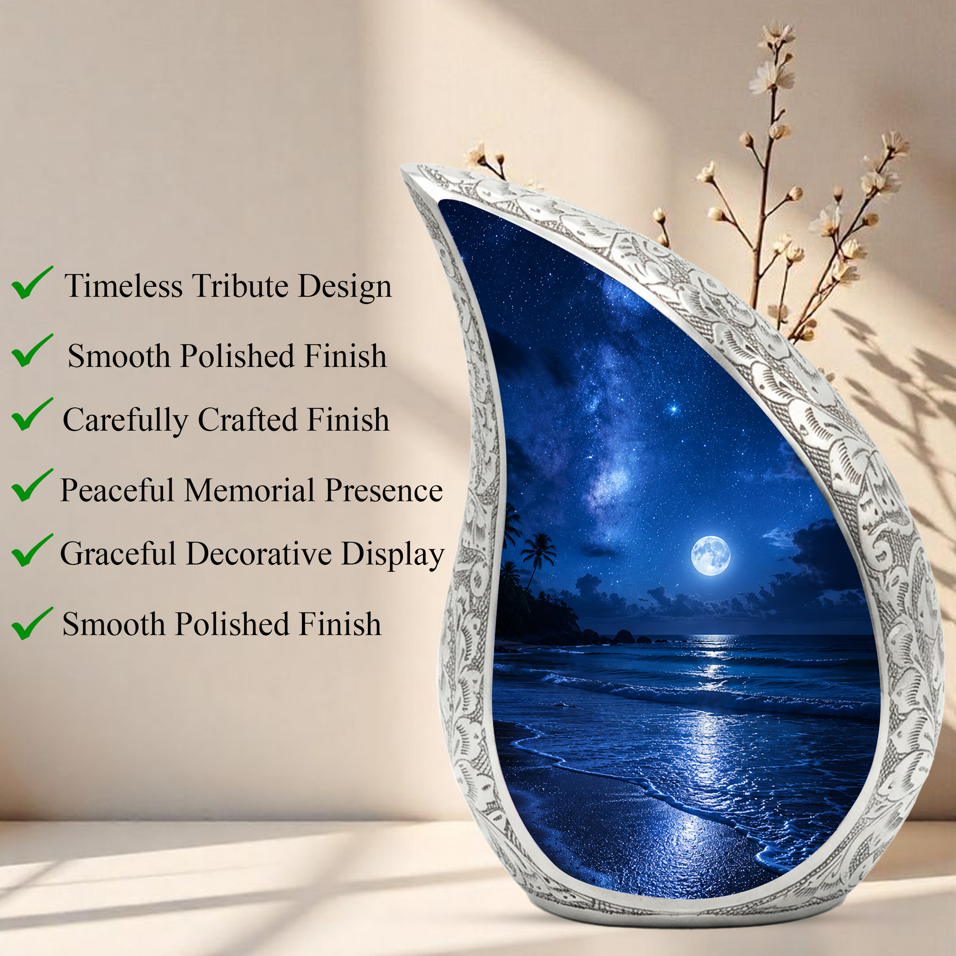 Ocean Beach Urn for Human Ashes | Beach Urns, Ocean Wave Cremation Urn