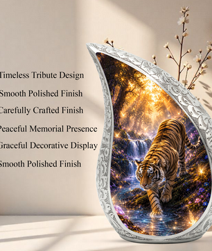 Tiger Adult Urn for Ashes | Premium Adult Cremation Urn for Human Ashes Memorial