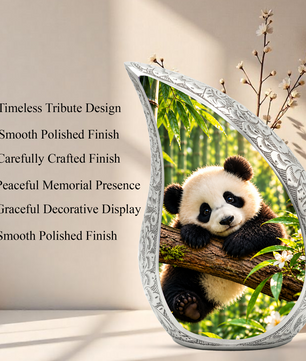 Panda Cremation Urn for Adult Ashes, Cute Panda Memorial Urn, Bamboo Forest Animal Urn