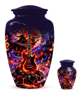 Guitar Cremation Urn for Ashes- Personalized Rock Music Memorial for Dad