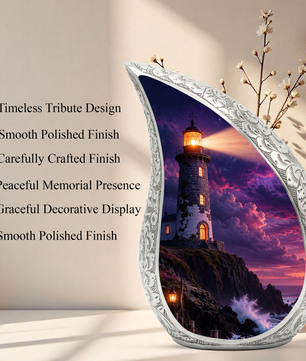 Lighthouse Storm Urn for Human Ashes | Adult Cremation Urn for Men & Women