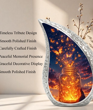 Butterfly Sunset Urn for Ashes | Glowing Butterfly Cremation Urn, Butterfly Urn for Human Ashes, Beautiful Memorial Urn