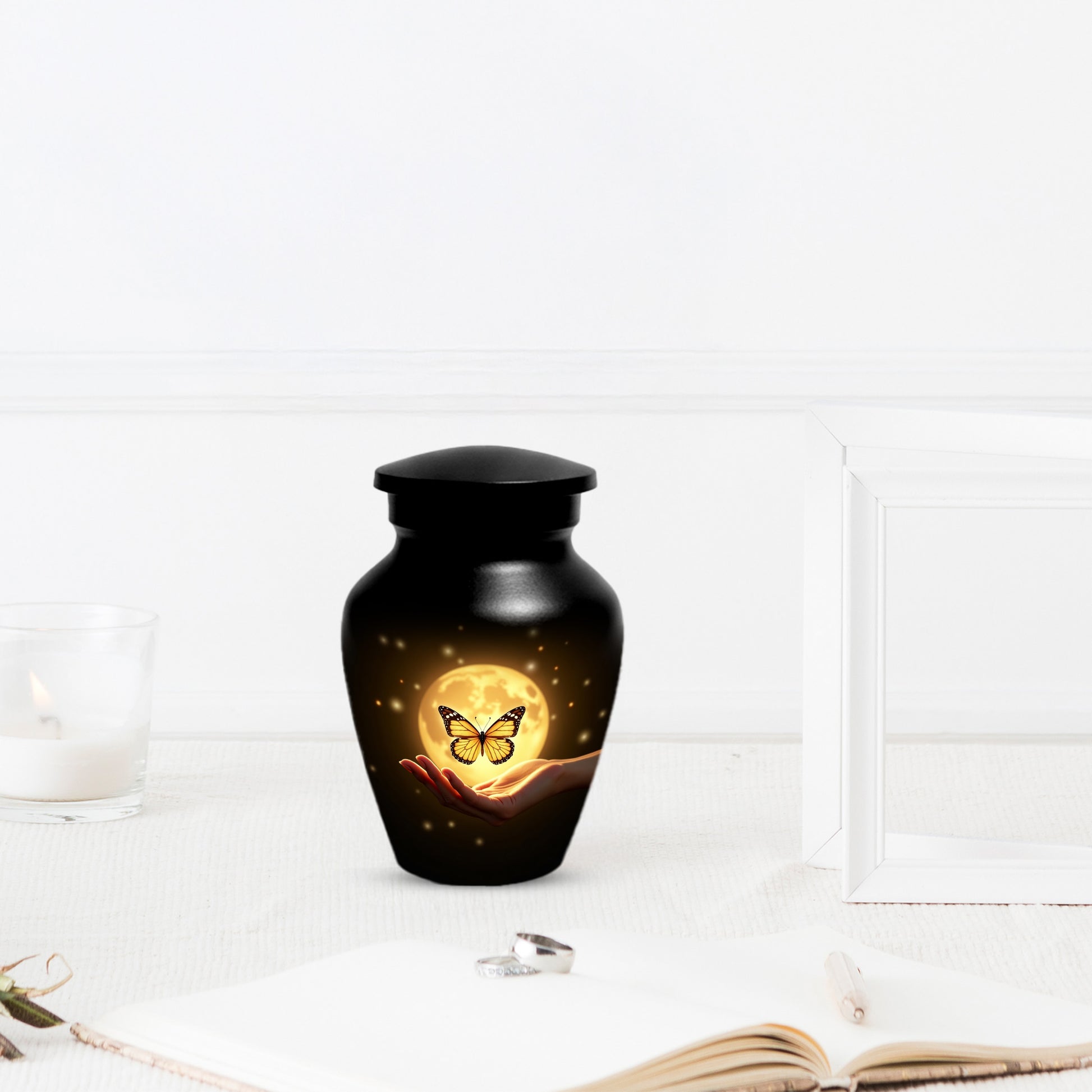 Beautiful Moon Butterfly Urn for Human Ashes | Moonlight Butterfly Cremation Urn