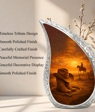 Western Urn for Human Ashes| Cowboy Urn |Personalized Urn for Dad