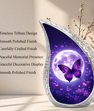 Purple Butterfly Adult Urn for Human Ashes – Premium Purple Butterfly Cremation Urn