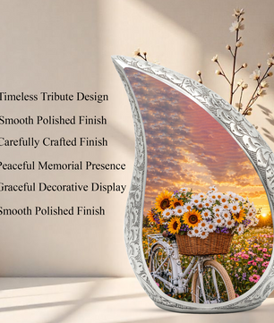 Sunflower Bicycle Adult Urn for Human Ashes – Premium Sunflower Bicycle Cremation Urn