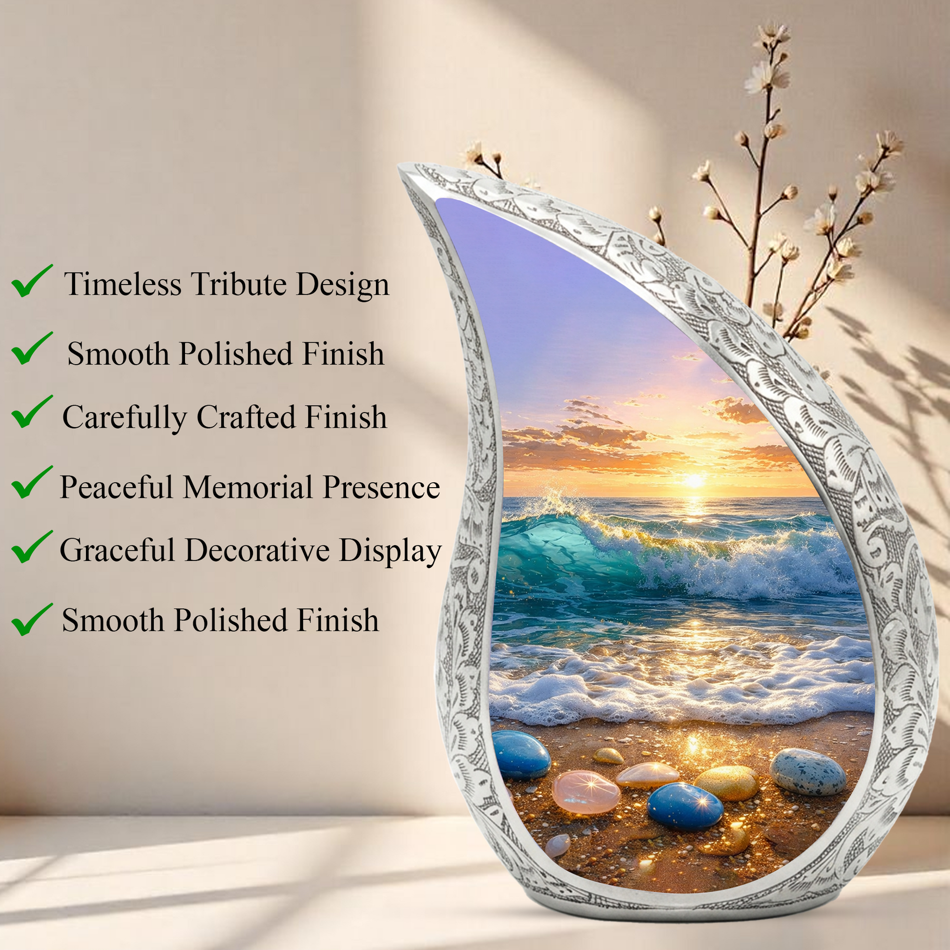 Ocean Adult Urn for Human Ashes – Premium Ocean Cremation Urn