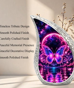 Butterfly Urn for Ashes, Pink Purple Butterfly Cremation Urn