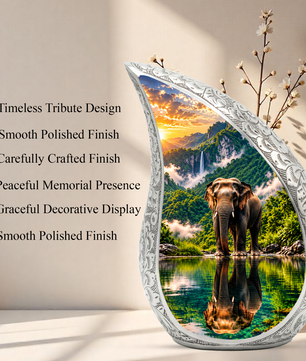 Elephant Cremation Urn for Dad - Wildlife Memorial Keepsake for Ashes