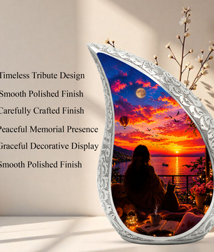 Sunset Memorial Urn for Mom-Cremation Urn for Women|Keepsake Memorial Urn