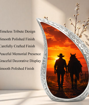 Cowboy Urn for Dad Ashes | Western Cremation Urn for Men | Cowboy Memorial Urn for Adult Male