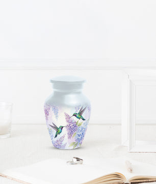 Hummingbird Floral Adult Urn for Human Ashes | Personalized Adult Cremation Urn
