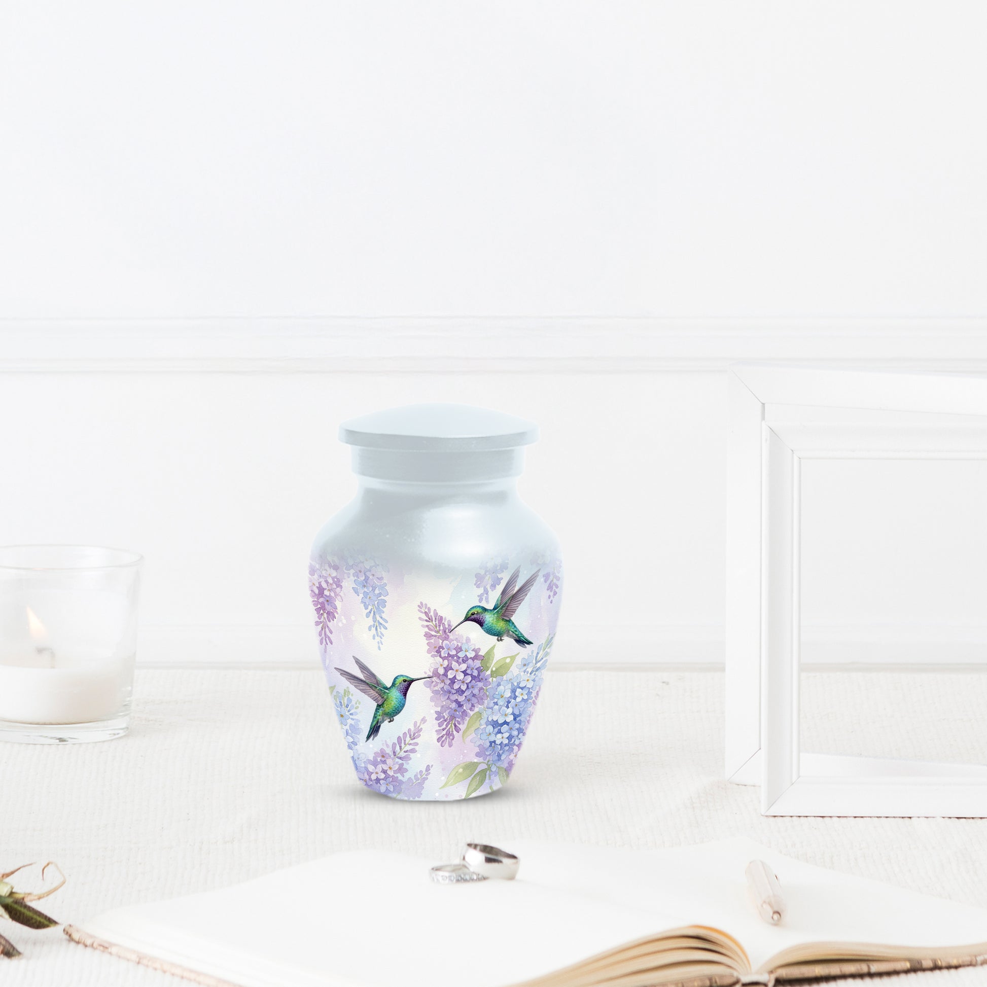 Hummingbird Floral Adult Urn for Human Ashes | Personalized Adult Cremation Urn