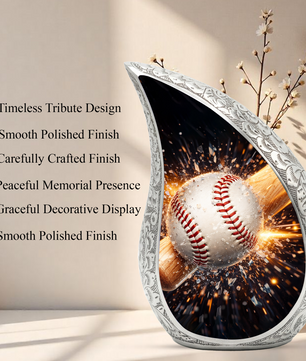Baseball Memorial Urn for Dad | Personalized Adult Cremation Urn