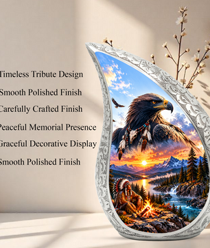 Eagle Adult Urn for Ashes, Native American Eagle Cremation Urn for Human Ashes