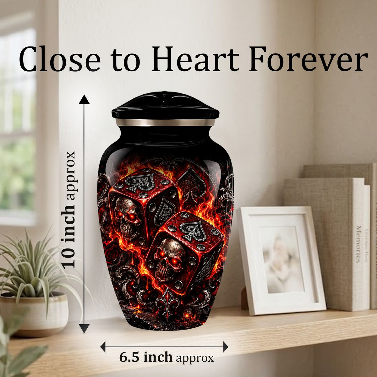 Skull Dice Cremation Urn for Ashes | Personalized Adult Memorial Urn