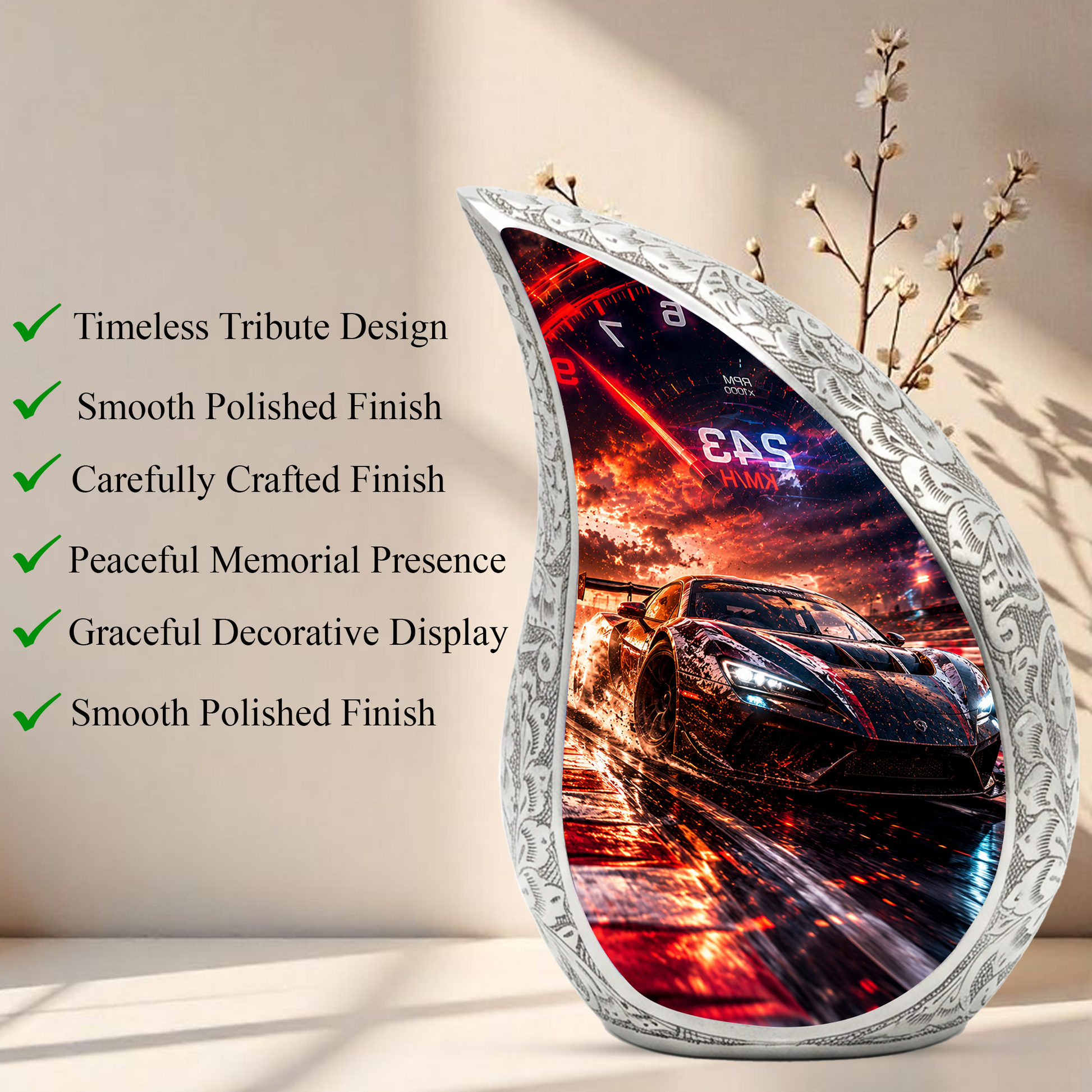 Sports Car Urn for Adult Ashes | Adult Cremation Urn for Men & Dad