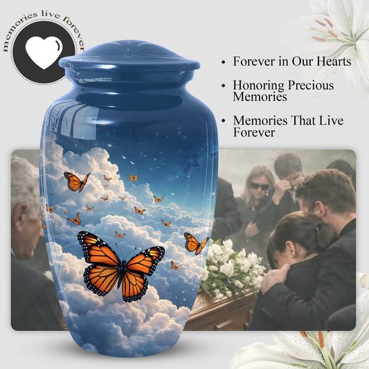Monarch Butterfly Urn for Mom | Butterfly Cremation  Large Urn for Ashes | Memorial Urn for Women