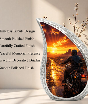Motorcycle Urn for Dad Ashes | Motorcycle Cremation Urn for Men, Adult Male Memorial Urn
