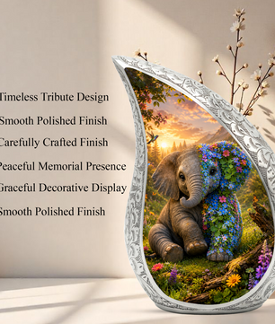 Elephant Urn for Human Ashes | Majestic Elephant Adult Cremation Urn | Wildlife Memorial Urn