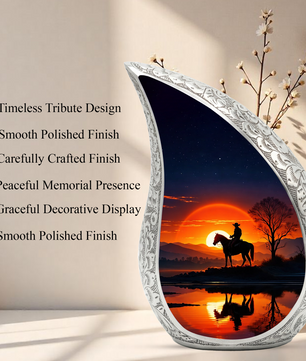 Cowboy Sunset Adult Urn for Human Ashes – Western Cowboy Cremation Urn