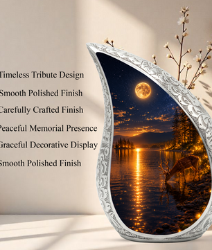 Moonlit Deer Urn for Mom- Deer Cremation Urn for Women| Keepsake Urn For Ashes